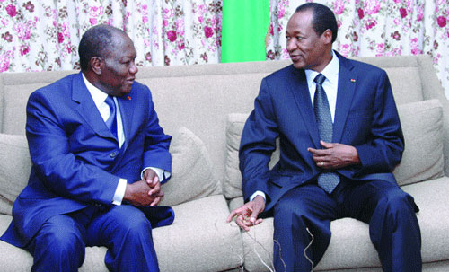 14e sommet de la Francophonie : Les présidents ivoirien et sénégalais reçus par Blaise Compaoré