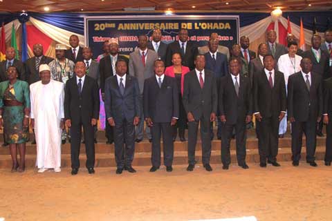 La célébration du 20ème anniversaire de l’OHADA se déroule à Ouagadougou en présence de huit Chefs d’Etat africains
