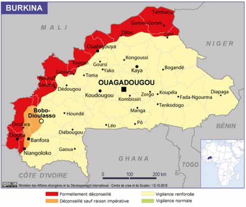 Burkina : La nouvelle cartographie des risques selon la diplomatie française